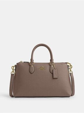 COACH Georgia Taupe Leather Satchel